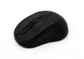 Black wireless or Bluetooth computer mouse isolated on white background with clipping path. Input Device or Electronic tool