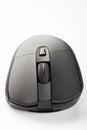 Black wireless computer mouse on a white background Royalty Free Stock Photo