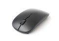 Black wireless computer mouse on white background, technology co Royalty Free Stock Photo