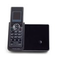 Black wireless cordless phone isolated on a white Royalty Free Stock Photo