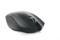 Black wireless gaming mouse on white background