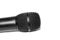Black wireless microphone, on white background. Royalty Free Stock Photo