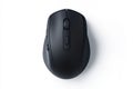 Black wireless mouse on white background, top view. Neural network AI generated Royalty Free Stock Photo