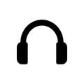 Black Wireless Music Earphone symbol for banner, general design print and websites. Royalty Free Stock Photo