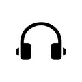 Black Wireless Music Earphone symbol for banner, general design print and websites.