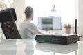 Black wireless router Royalty Free Stock Photo