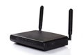 Black Wireless Router isolated on white background Royalty Free Stock Photo