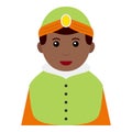 Black Wiseman Avatar Flat Icon on White