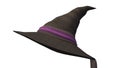 Black Witch Hat, Halloween Costume isolated on white background