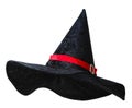 Black witch hat with red strip Royalty Free Stock Photo