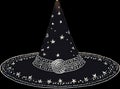 black witch hat with silver stars without background Royalty Free Stock Photo