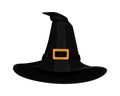 Black witches hat isolated illustration on white background