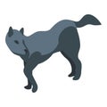 Black wolf icon, isometric style Royalty Free Stock Photo
