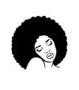 Black Woman with Afro Hair Silhouette Vector Illustration