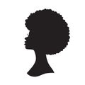 Black Woman with Afro Hair Silhouette Vector Illustration Royalty Free Stock Photo