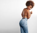 Black woman from the back Royalty Free Stock Photo