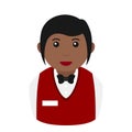 Black Woman Croupier Avatar Flat Icon Royalty Free Stock Photo