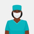 Black woman doctor with mask