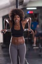 Black woman doing parallel bars Exercise Royalty Free Stock Photo