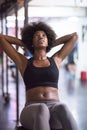 Black woman doing sit ups at the gym Royalty Free Stock Photo