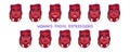 Black woman face expression cartoon vector set Royalty Free Stock Photo