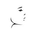 Black woman face icon vector,