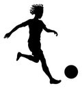 Black Woman Soccer Football Player Silhouette