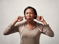 Black woman hearing anything Royalty Free Stock Photo