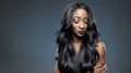 Black woman with long luxurious shiny hair Royalty Free Stock Photo