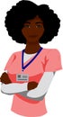 Black Woman Nurse with Lanyard