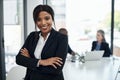 Black woman, portrait and accountant with confidence, ambition or corporate career at office. African, female person or Royalty Free Stock Photo