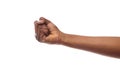 Black woman`s fist isolated on white background Royalty Free Stock Photo