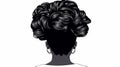 Romantic Chiaroscuro: Vectorized Drawing Of Black Woman\'s Hair With Bun Royalty Free Stock Photo