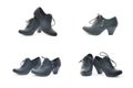 Black woman shoes in different positions Royalty Free Stock Photo