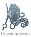 Black Woman Silhouette Hairdresser Hair Salon Icon Royalty Free Stock Photo