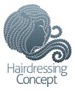 Black Woman Silhouette Hairdresser Hair Salon Icon Royalty Free Stock Photo