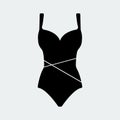 Black Woman Swimsuit Icon.Vector Illustration