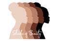 Black women, beauty, fashion, portrait, skin colors, women of color, vector