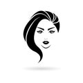 Black Women hair style icon, logo women face on white background Royalty Free Stock Photo