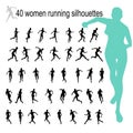 40 black women running silhouettes