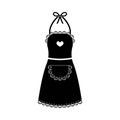 Black apron with lace for women with a pocket Royalty Free Stock Photo