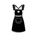 Black women`s apron with a pocket