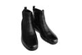 Black women`s leather boots isolated on white background Royalty Free Stock Photo