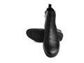 Black women`s leather boots isolated on white background Royalty Free Stock Photo