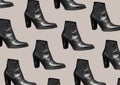 Black Women`s Snakeskin Cowboy Boots pattern Royalty Free Stock Photo