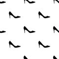 Black womens highheeled shoes exit in a dress.Different shoes single icon in black pattern vector symbol stock