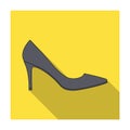 Black womens highheeled shoes exit in a dress.Different shoes single icon in flat style vector symbol stock illustration Royalty Free Stock Photo