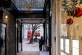 Black wood panel passage in Mayfair