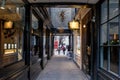 Black wood panel passage in Mayfair