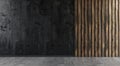 Black wood plank widescreen texture. Bamboo slat dark large wallpaper. Abstract wooden panoramic background. Royalty Free Stock Photo